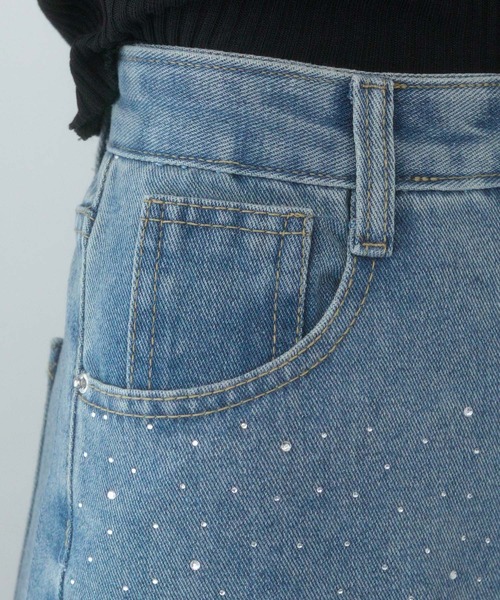 pumpkin port（パンプキンポート）の「ジルコン+星スタッズのデニムロングパンツ（デニムパンツ・レディース・ブルー・S/M/L）」の15枚目の写真