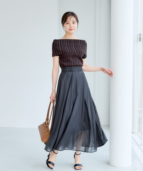 Andemiu（アンデミュウ）の「ストライプオフショルニット574987（ニット/セーター・レディース・ブラック/ベージュ・FREE）」の22枚目の写真