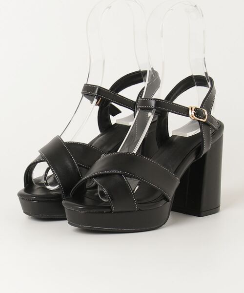 セール】+10cm ストラップ厚底サンダル（サンダル