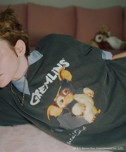 VIS(ビス)の「【グレムリン】VIS別注 ピグメントビッグTシャツ(Tシャツ/カットソー・レディース・ブルー系その他4/ホワイト系その他/スミクロ・FREE)」の2枚目の写真