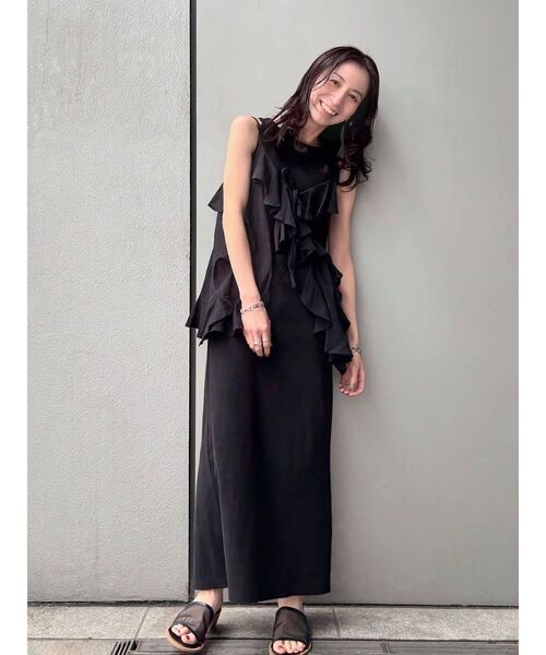 Ungrid（アングリッド）の「コットンフリルキャミ（キャミソール・レディース・ブラック/オフホワイト/グリーン・FREE）」の20枚目の写真