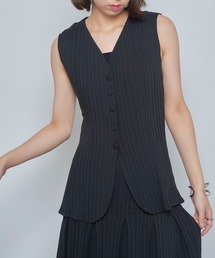 Gongdid Design（ゴンディッドデザイン）の「【Gongdid Design】25AW新作 Denim vest top プリーツベスト 結婚式 二次会 パーティー フォーマル オケージョン ビジネス（ベスト）」