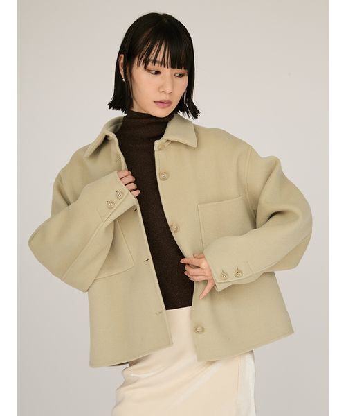 emmi（エミ）の「ロイヤルジーロン・CPOジャケット（チェスターコート・レディース・オリーブ/グレイッシュベージュ/ブラウン・F）」の9枚目の写真