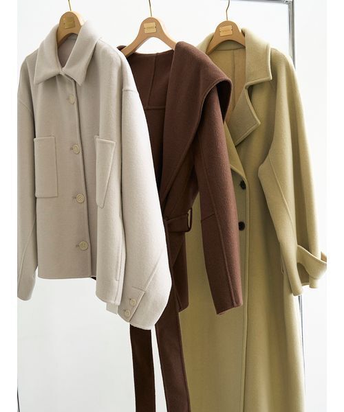 emmi（エミ）の「ロイヤルジーロン・CPOジャケット（チェスターコート・レディース・オリーブ/グレイッシュベージュ/ブラウン・F）」の8枚目の写真