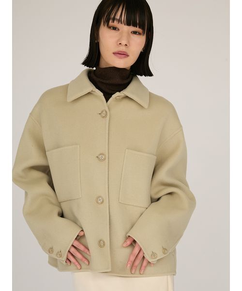 emmi（エミ）の「ロイヤルジーロン・CPOジャケット（チェスターコート・レディース・オリーブ/グレイッシュベージュ/ブラウン・F）」の10枚目の写真
