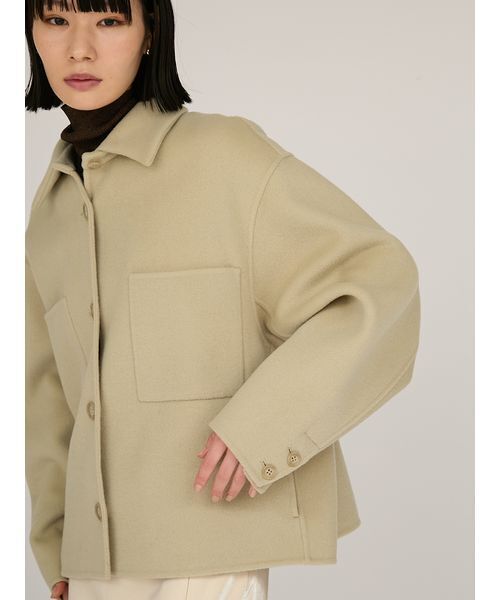 emmi（エミ）の「ロイヤルジーロン・CPOジャケット（チェスターコート・レディース・オリーブ/グレイッシュベージュ/ブラウン・F）」の14枚目の写真