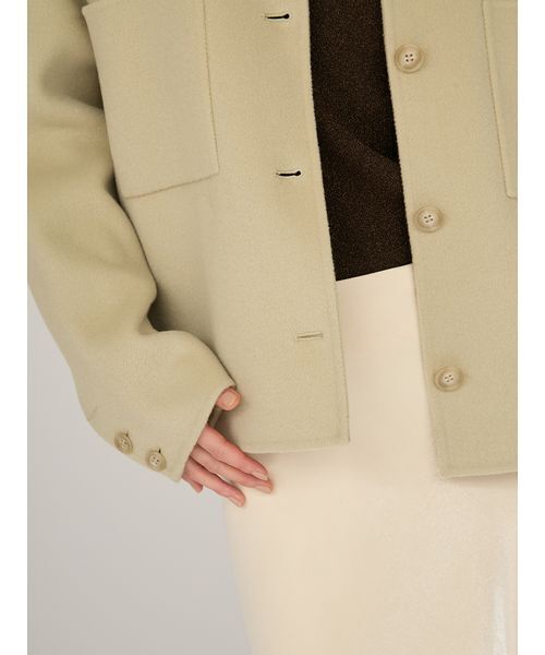 emmi（エミ）の「ロイヤルジーロン・CPOジャケット（チェスターコート・レディース・オリーブ/グレイッシュベージュ/ブラウン・F）」の16枚目の写真