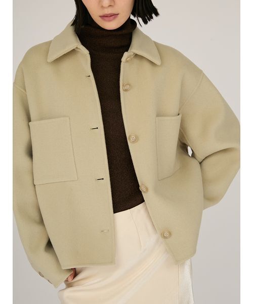 emmi（エミ）の「ロイヤルジーロン・CPOジャケット（チェスターコート・レディース・オリーブ/グレイッシュベージュ/ブラウン・F）」の17枚目の写真