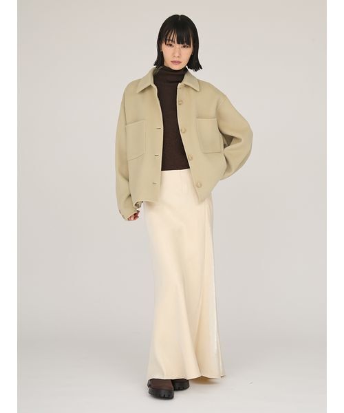 emmi（エミ）の「ロイヤルジーロン・CPOジャケット（チェスターコート・レディース・オリーブ/グレイッシュベージュ/ブラウン・F）」の20枚目の写真