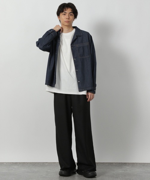 LAKOLE（ラコレ）の「デニムショートオープンカラーシャツ / 583349（シャツ/ブラウス・メンズ・ネイビー/ブラック・LARGE/MEDIUM）」の5枚目の写真