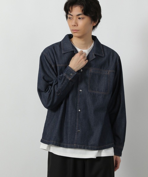 LAKOLE（ラコレ）の「デニムショートオープンカラーシャツ / 583349（シャツ/ブラウス・メンズ・ネイビー/ブラック・LARGE/MEDIUM）」の9枚目の写真