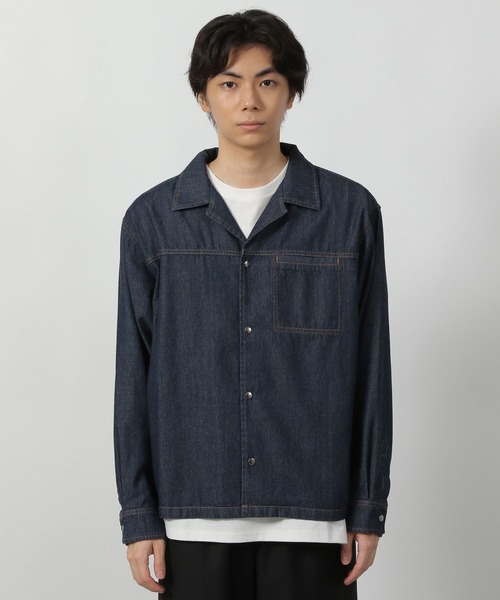 LAKOLE（ラコレ）の「デニムショートオープンカラーシャツ / 583349（シャツ/ブラウス・メンズ・ネイビー/ブラック・LARGE/MEDIUM）」の20枚目の写真