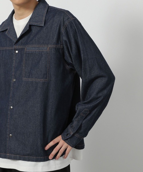 LAKOLE（ラコレ）の「デニムショートオープンカラーシャツ / 583349（シャツ/ブラウス・メンズ・ネイビー/ブラック・LARGE/MEDIUM）」の15枚目の写真