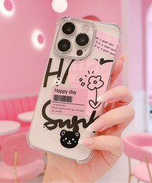 NOLITA LABORATORY（ノリータラボラトリー）の「【 NOLITA / ノリータ 】クリア×ピンクデザイン 耐衝撃 ガーリー可愛い アイフォンカバー アイフォンケース iPhone 11 / 11pro / 12 / 12pro / 13 / 13pro / 14 / 14pro / 15 / 15pro / 16 / 16pro（スマホケース/カバー・キッズ）」