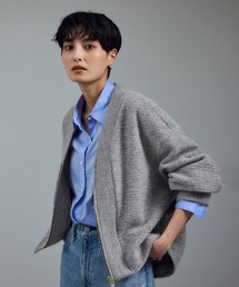 ADAM ET ROPE' アダムエロペ　グレー　ジャケット ADAM ET ROPE'（アダムエロペ）｜ノーカラージャケット（グレー