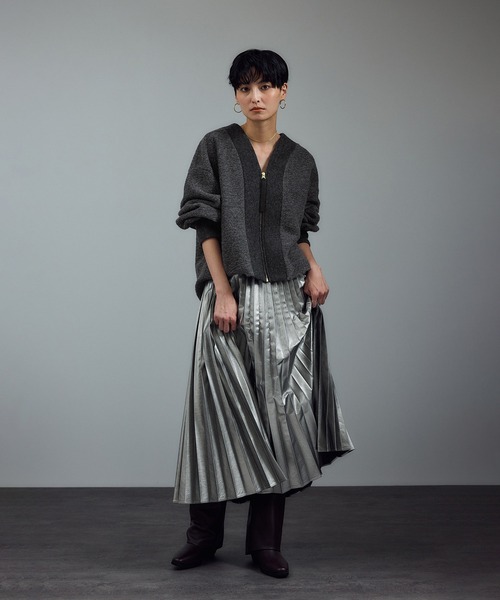 SALON adam et rope'(サロン アダム エ ロペ)の「【WEB限定】イタリアンエアリーブルゾン(ブルゾン・レディース・ライトグレー/ブラック/グレー・FREE)」の5枚目の写真