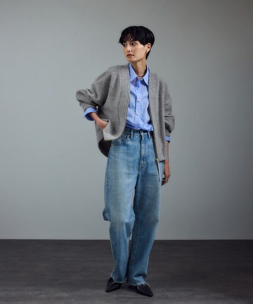 SALON adam et rope'(サロン アダム エ ロペ)の「【WEB限定】イタリアンエアリーブルゾン(ブルゾン・レディース・ライトグレー/ブラック/グレー・FREE)」の6枚目の写真