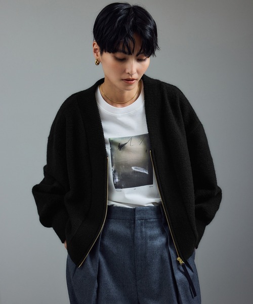 SALON adam et rope'(サロン アダム エ ロペ)の「【WEB限定】イタリアンエアリーブルゾン(ブルゾン・レディース・ライトグレー/ブラック/グレー・FREE)」の8枚目の写真