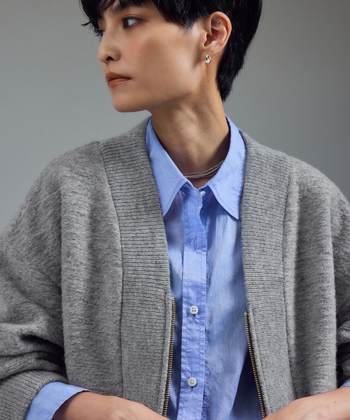 SALON adam et rope'(サロン アダム エ ロペ)の「【WEB限定】イタリアンエアリーブルゾン(ブルゾン・レディース・ライトグレー/ブラック/グレー・FREE)」の15枚目の写真