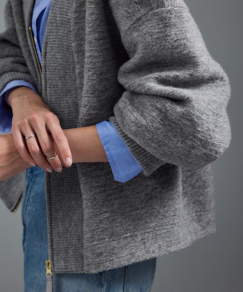 SALON adam et rope'(サロン アダム エ ロペ)の「【WEB限定】イタリアンエアリーブルゾン(ブルゾン・レディース・ライトグレー/ブラック/グレー・FREE)」の16枚目の写真