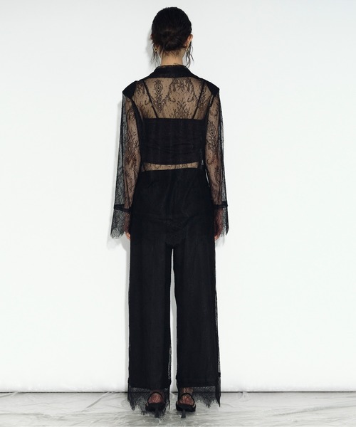 Ezick（エジック）の「scallop lace イージーパンツ/setup対応（スラックス・レディース・ブラック/オフホワイト・FREE）」の18枚目の写真