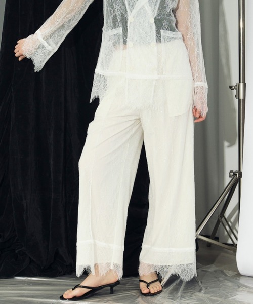 セール】scallop lace イージーパンツ/setup対応（スラックス）｜Ezick