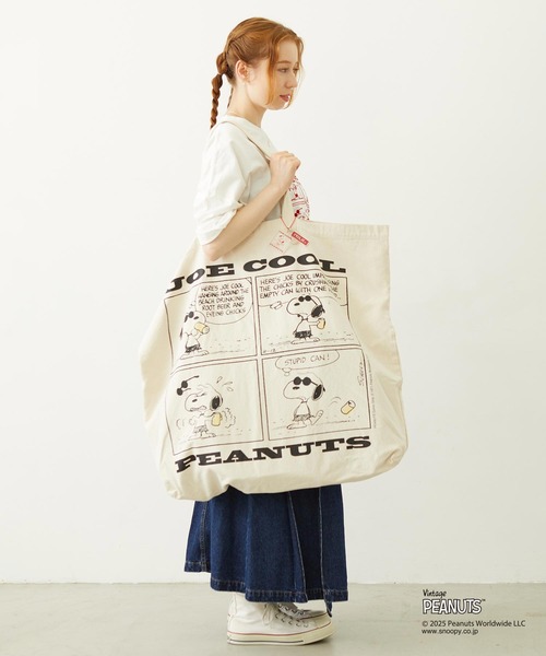 PEANUTS（ピーナッツ）の「MILKFED. × PEANUTS JOE COOL COMIC BIG TOTE（トートバッグ・レディース・ホワイト/レッド・ONE SIZE）」の5枚目の写真