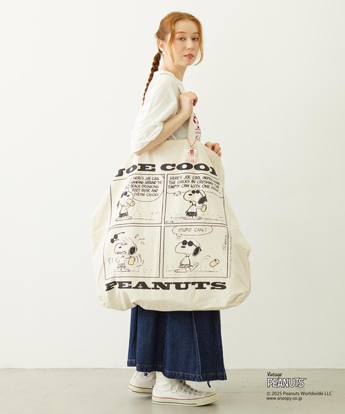 PEANUTS（ピーナッツ）の「MILKFED. × PEANUTS JOE COOL COMIC BIG TOTE（トートバッグ・レディース・ホワイト/レッド・ONE SIZE）」の6枚目の写真