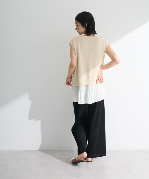 Green　Parks（グリーンパークス）の「裾プリーツタンクトップ（タンクトップ・レディース・ホワイト・FREE）」の5枚目の写真