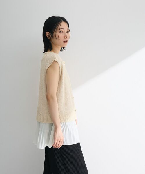 Green　Parks（グリーンパークス）の「裾プリーツタンクトップ（タンクトップ・レディース・ホワイト・FREE）」の17枚目の写真