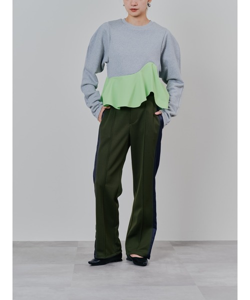 DOLLUPOOPS（ドールアップウップス）の「配色サイドライントラックパンツ（その他パンツ・レディース・カーキ/アイボリー/ネイビー・38）」の16枚目の写真