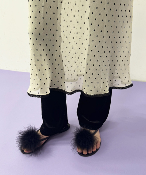 EDIT. FOR LULU(エディットフォールル)の「【LAOCOONTE/ラオコンテ】ファーサンダル(その他シューズ・レディース・ブラック・37/36)」の1枚目の写真