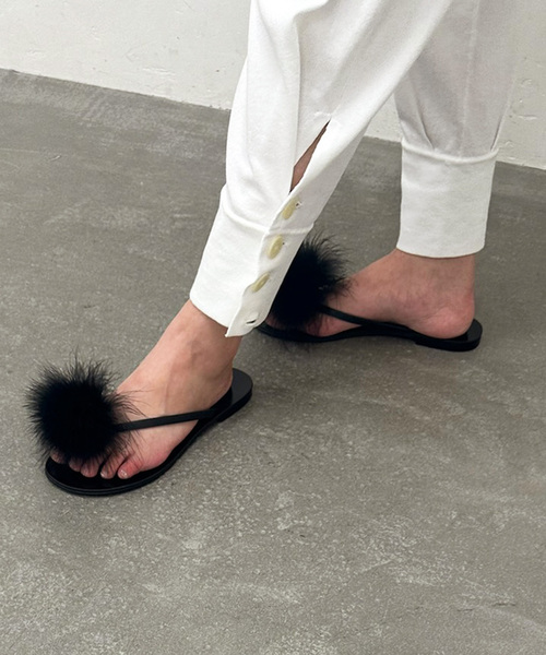 EDIT. FOR LULU(エディットフォールル)の「【LAOCOONTE/ラオコンテ】ファーサンダル(その他シューズ・レディース・ブラック・37/36)」の4枚目の写真