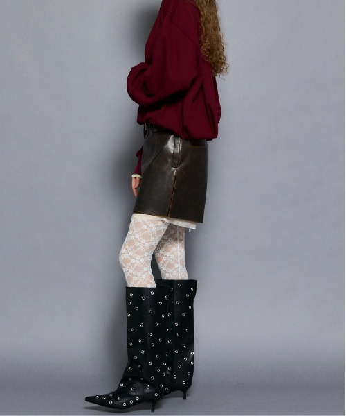 MAISON SPECIAL(メゾンスペシャル)の「Belted Vegan Leather Culottes/ベルテッドヴィーガンレザーキュロット■セットアップ対応■(その他パンツ・レディース・ブラウン/ブラック・38/36)」の7枚目の写真