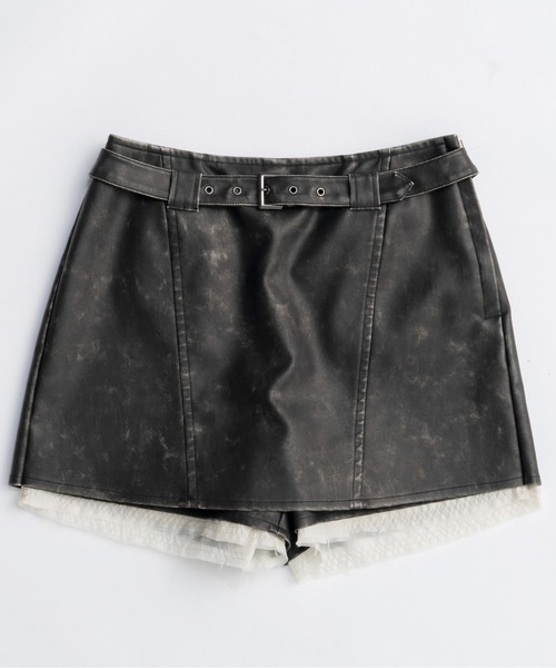 MAISON SPECIAL(メゾンスペシャル)の「Belted Vegan Leather Culottes/ベルテッドヴィーガンレザーキュロット■セットアップ対応■(その他パンツ・レディース・ブラウン/ブラック・38/36)」の9枚目の写真