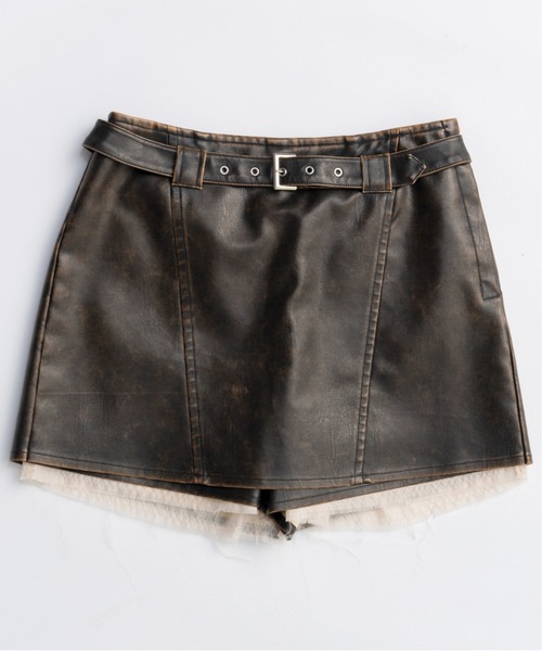 MAISON SPECIAL(メゾンスペシャル)の「Belted Vegan Leather Culottes/ベルテッドヴィーガンレザーキュロット■セットアップ対応■(その他パンツ・レディース・ブラウン/ブラック・38/36)」の10枚目の写真