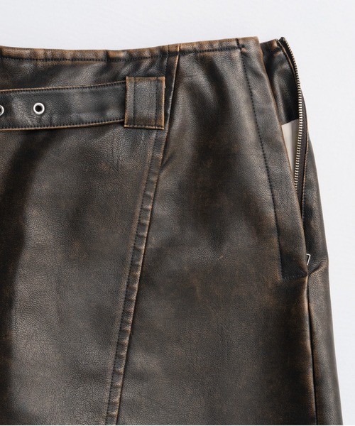 MAISON SPECIAL(メゾンスペシャル)の「Belted Vegan Leather Culottes/ベルテッドヴィーガンレザーキュロット■セットアップ対応■(その他パンツ・レディース・ブラウン/ブラック・38/36)」の12枚目の写真