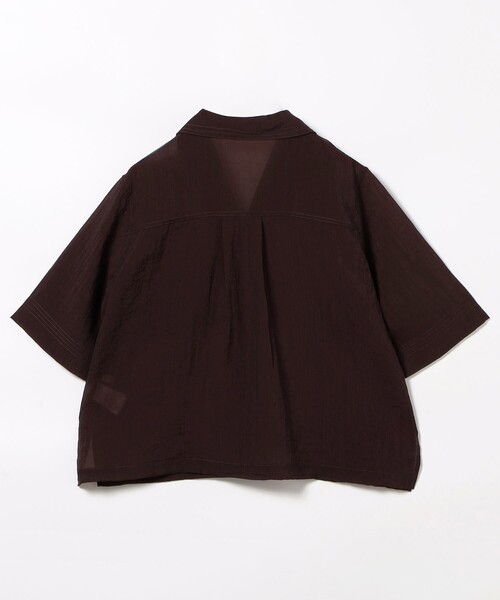 セール】スラブ風 シアー 半袖シャツ/オープンカラーシャツ