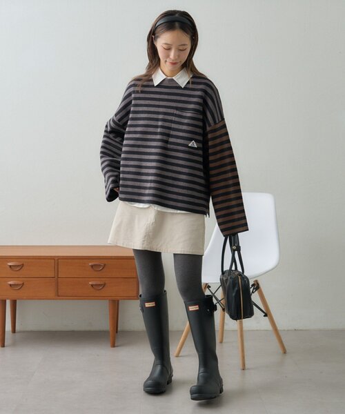 GEVACO(ゲバコ)の「【GEVACO】コーデュロイミニスカート(スカート・レディース・キャメル/アイボリー/ブラック・ONE SIZE)」の2枚目の写真