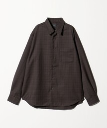 グリーンレーベルリラクシング 茶系グレンチェックブラウス green label relaxing｜グリーンレーベル リラクシングの