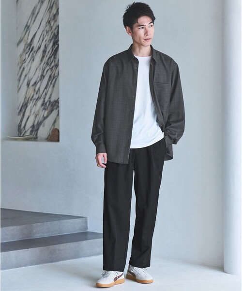 green label relaxing（グリーンレーベルリラクシング）の「ウォッシャブル チェック ジャストルーズ シャツ（シャツ/ブラウス・メンズ・ダークブラウン/ナチュラル/ダークグレー・XL/L/M/S）」の8枚目の写真