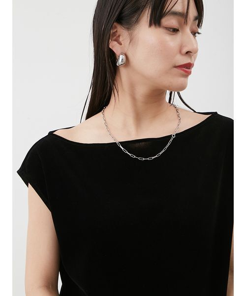 Mila Owen(ミラオーウェン)の「ボートネックフロッキーベロアプルオーバー(Tシャツ/カットソー・レディース・ブラック/ピンク/ベージュ・0/1)」の18枚目の写真