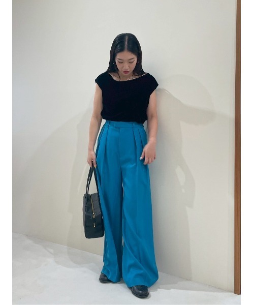 Mila Owen(ミラオーウェン)の「ボートネックフロッキーベロアプルオーバー(Tシャツ/カットソー・レディース・ブラック/ピンク/ベージュ・0/1)」の13枚目の写真