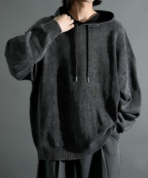 Starting Over | ヴィンテージライク ピグメント加工 ワンポイント刺繍 プルオーバー コットンニットパーカー フーディ― ユニセックス(パーカー)