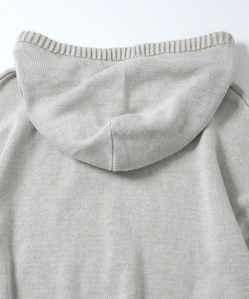 Starting Over（スターティングオーバー）の「ヴィンテージライク ピグメント加工 ワンポイント刺繍 プルオーバー コットン ニット パーカー フーディ―（パーカー・メンズ・ブラック/マスタード/ベージュ・L/M）」の5枚目の写真