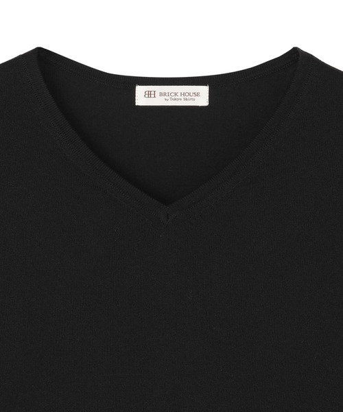 TOKYO SHIRTS（トウキョウシャツ）の「袖フェザー切替プルオーバー 五分袖（ニット/セーター・レディース・ブラック/ブラウン・M/L）」の4枚目の写真