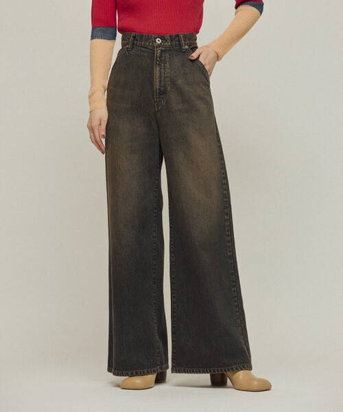 Johnbull（ジョンブル）の「JOHNBULL/ジョンブル ワイドデニム / JL254P01（デニムパンツ・レディース・ブラウン・M/S）」の2枚目の写真