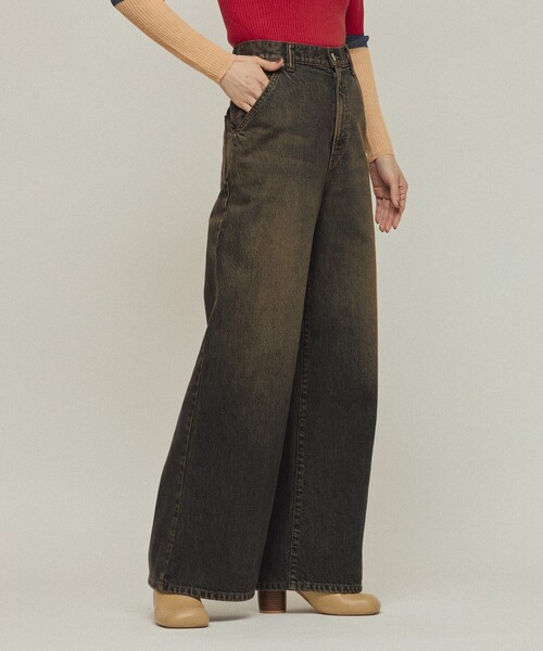 Johnbull（ジョンブル）の「JOHNBULL/ジョンブル ワイドデニム / JL254P01（デニムパンツ・レディース・ブラウン・M/S）」の8枚目の写真