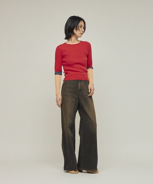 Johnbull（ジョンブル）の「JOHNBULL/ジョンブル ワイドデニム / JL254P01（デニムパンツ・レディース・ブラウン・M/S）」の13枚目の写真