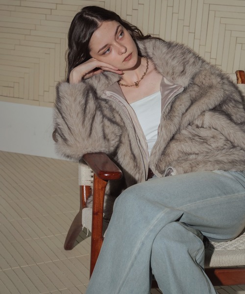 セール】フェイクファーダブルジップジャケット（ブルゾン）｜Mili